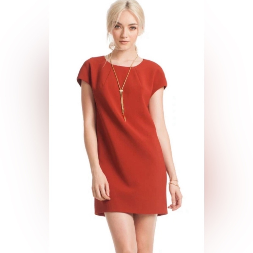 Trina Turk Jenisa Burnt Orange Cap Sleeve Mini Dress